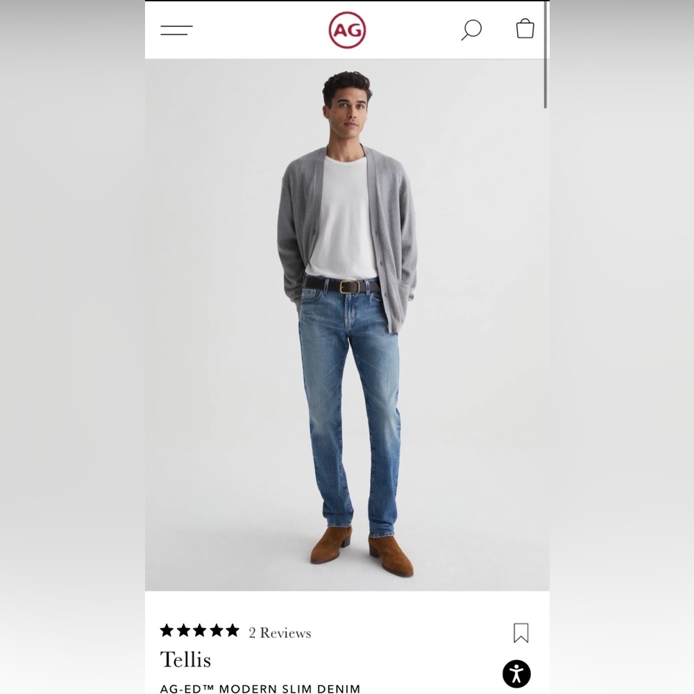 Ag Adriano Goldschmied The Tellis modern slim straight jeans 33